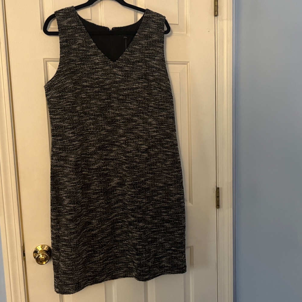 Ann Taylor Factory Black and Gray Sleeveless Dress